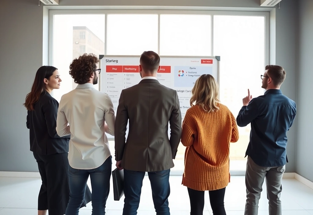 marketingforce team collaborating on a minimalist campaign strategy