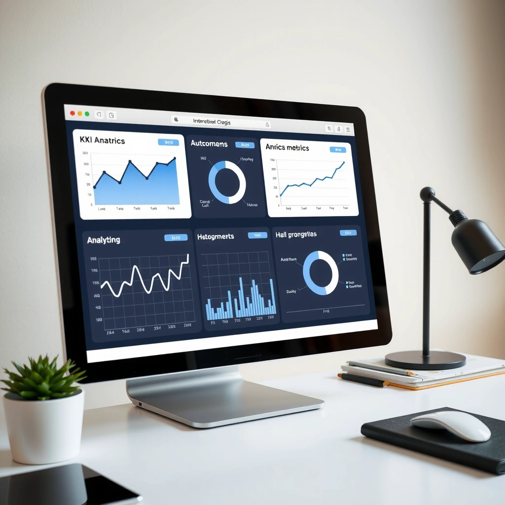 Digital marketing analytics dashboard showing performance metrics