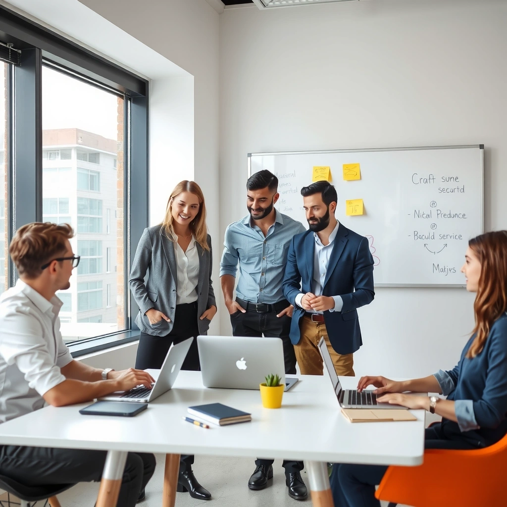 Team collaboration in modern office environment